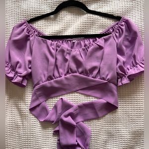 Purple Crop tie top